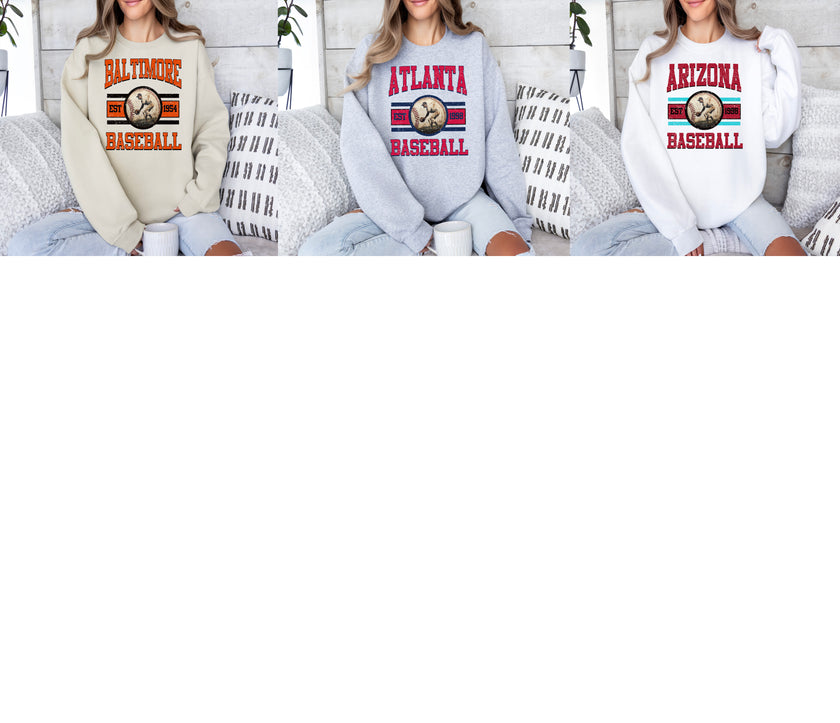 Vintage City Baseball Sweatshirt