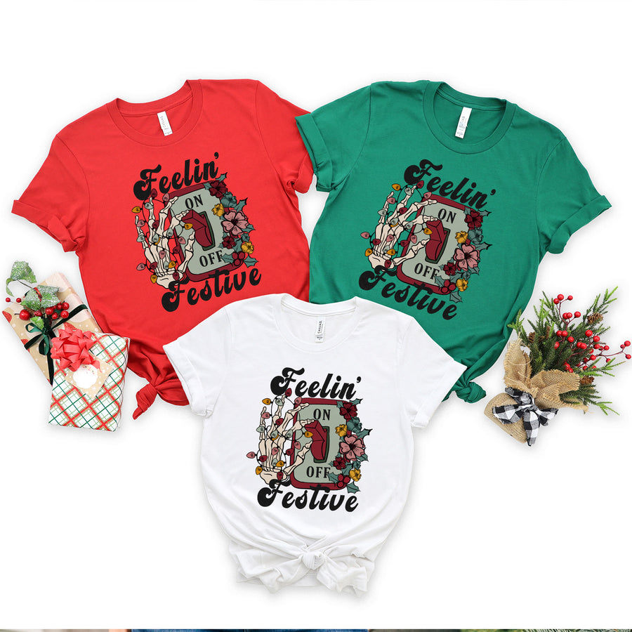 Feeling Festive Skeleton Unisex T-shirt