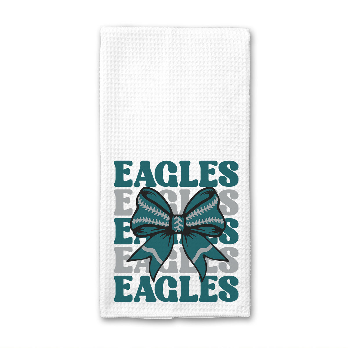 Eagles Football Bow Waffle Weave Towel