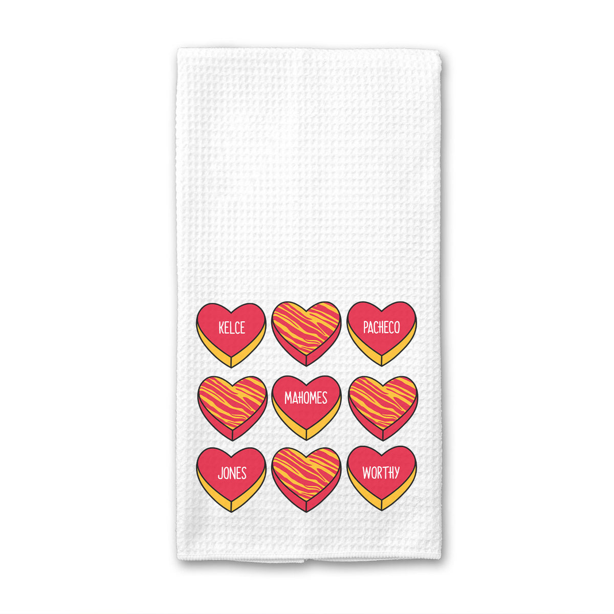 Kansas City Hearts Waffle Weave Towel