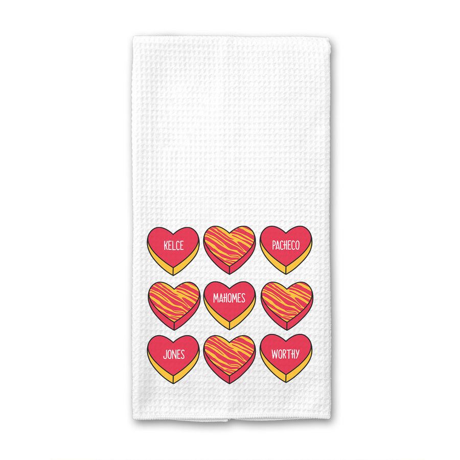 Kansas City Hearts Waffle Weave Towel