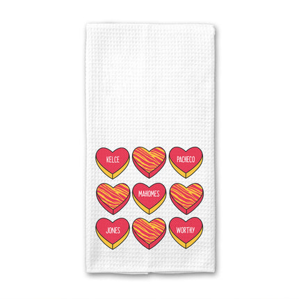 Kansas City Hearts Waffle Weave Towel