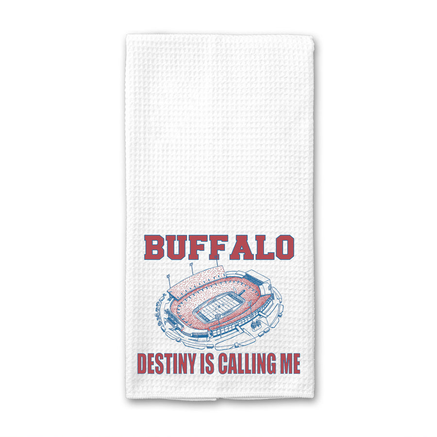 Destiny is Calling Me Buffalo Stadium Waffle Weave Towel