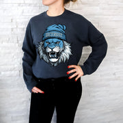 Detroit Beanie Lion Vintage Cartoon Unisex Sweatshirt