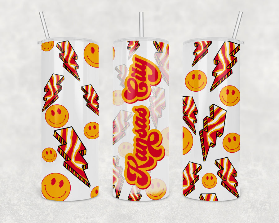 Kansas City Zubaz Lightening Bolt 20oz Skinny Tumbler