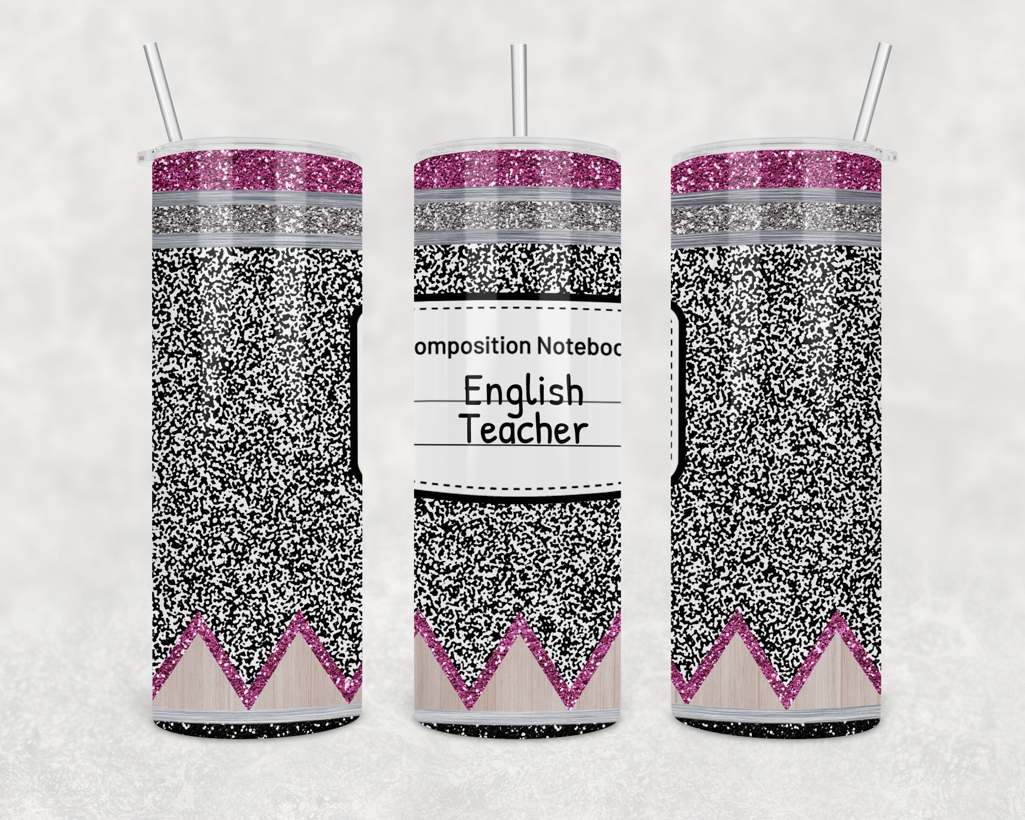 Custom Composition Notebook 20oz Skinny Tumbler