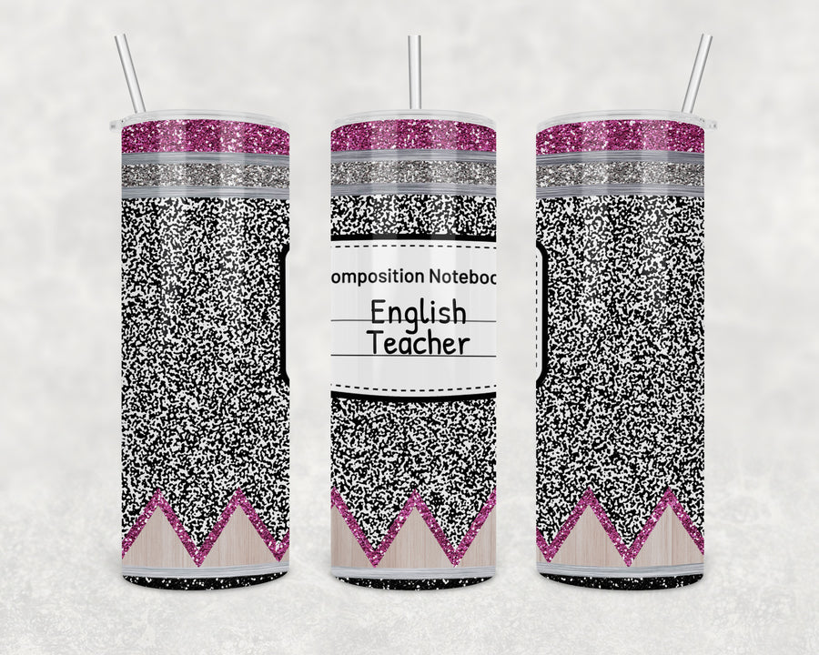 Custom Composition Notebook 20oz Skinny Tumbler