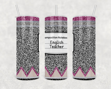 Custom Composition Notebook 20oz Skinny Tumbler