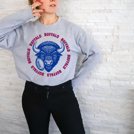 Vintage Buffalo Football Circle Unisex Sweatshirt