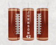 Custom Football 20oz Skinny Tumbler