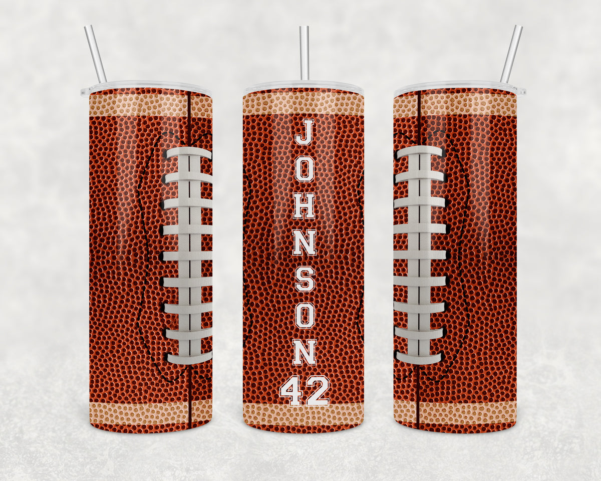 Custom Football 20oz Skinny Tumbler