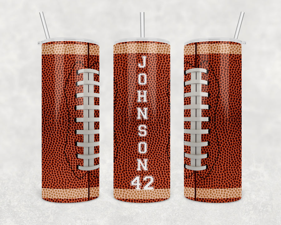 Custom Football 20oz Skinny Tumbler
