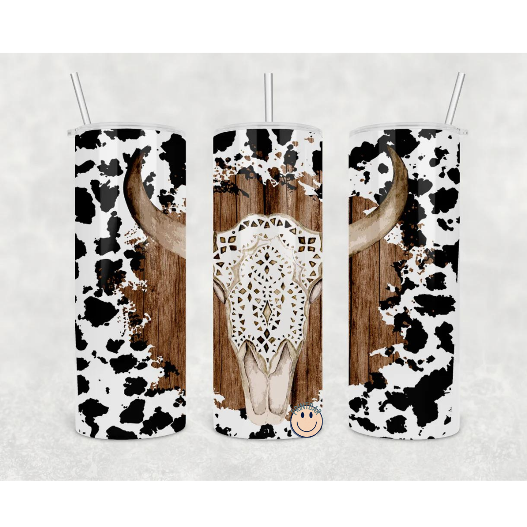 Boho Cow Print 20oz Skinny Tumbler