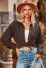Twisted Collared Neck Long Sleeve Shirt