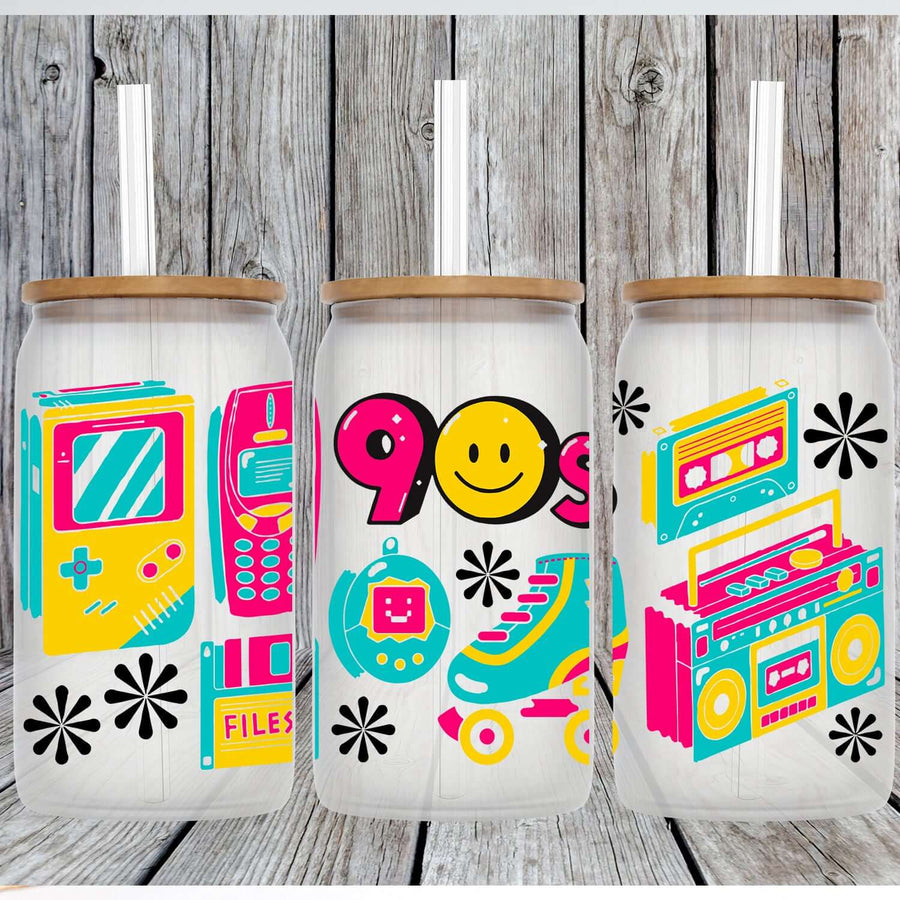 90's Vibe Glass Can Tumbler