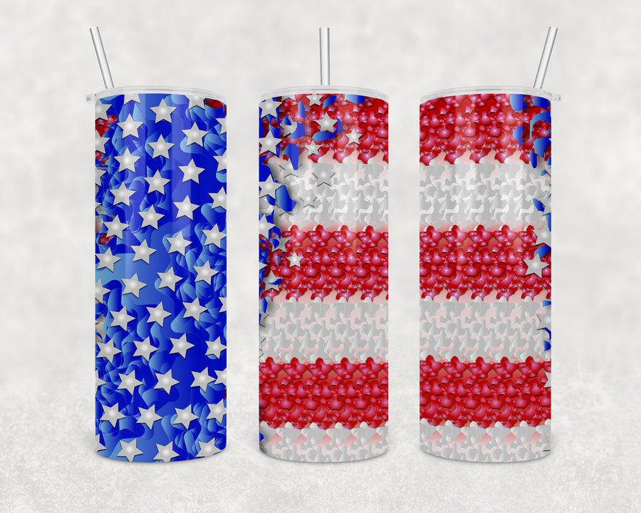 American Flag 20oz Skinny Tumbler