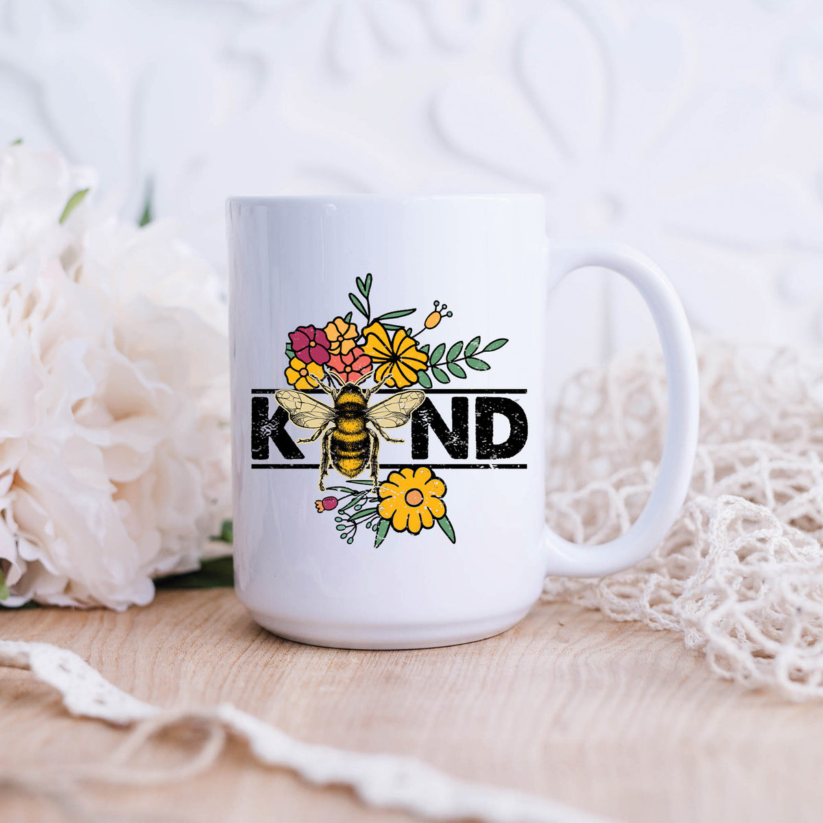 Bee Kind Wildflower 15oz Mug