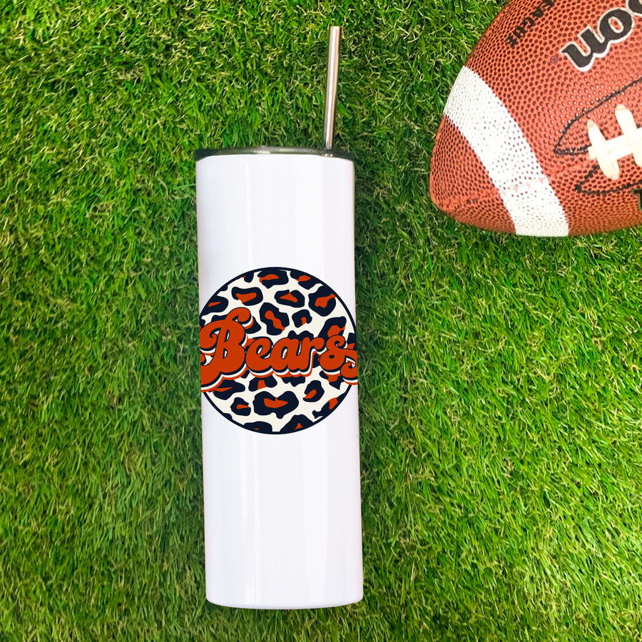 Bears Leopard Circle Skinny Tumbler