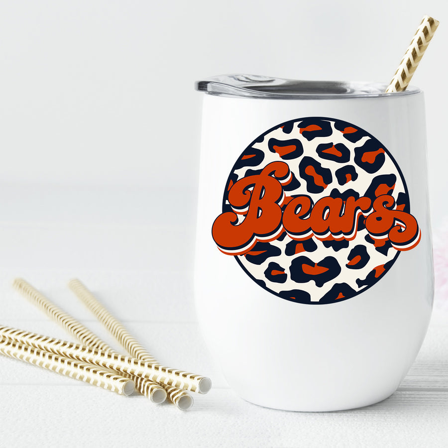 Bears Leopard Circle Wine Tumbler