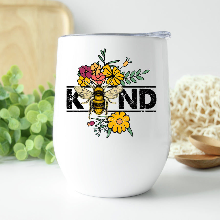 Bee Kind Wild Flower Wine Tumbler