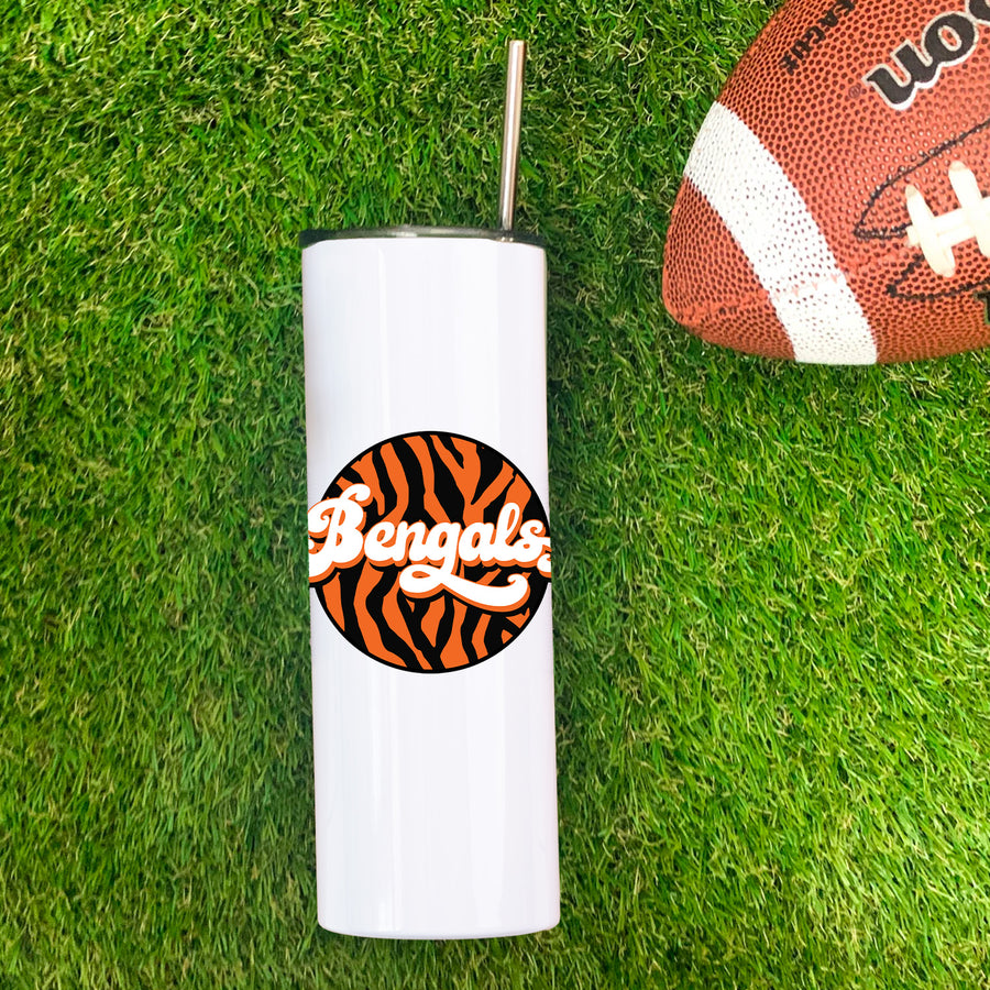 Bengals Retro Print Skinny Tumbler
