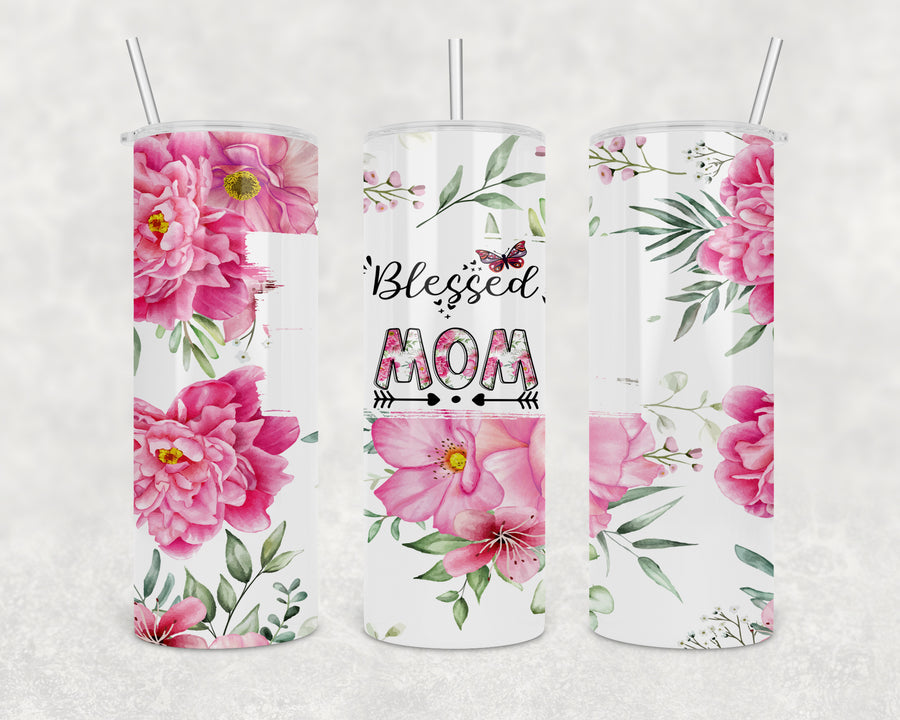 Blessed Mom Skinny Tumbler