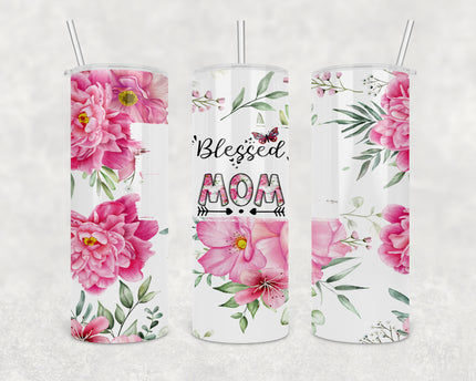 Blessed Mom Skinny Tumbler