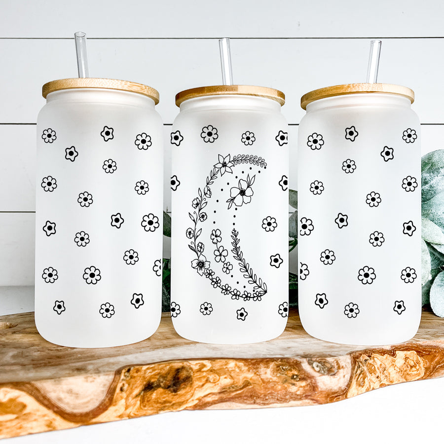 Boho Moon Glass Can Tumbler