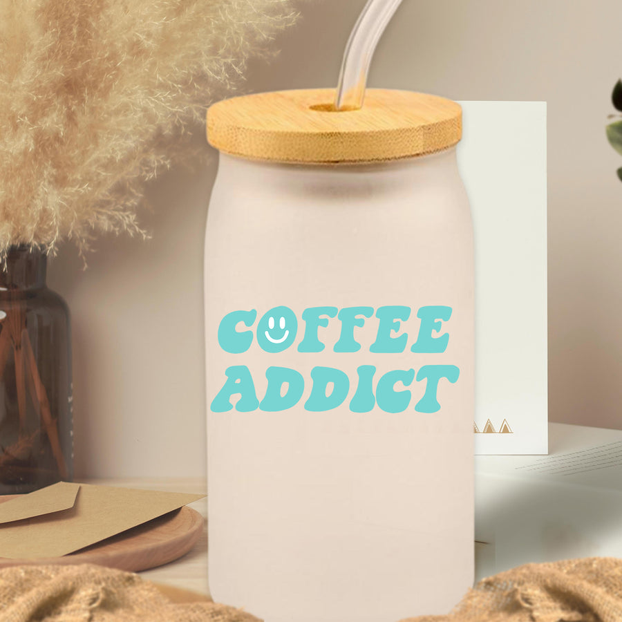Coffee Addict Glass Can Tumbler