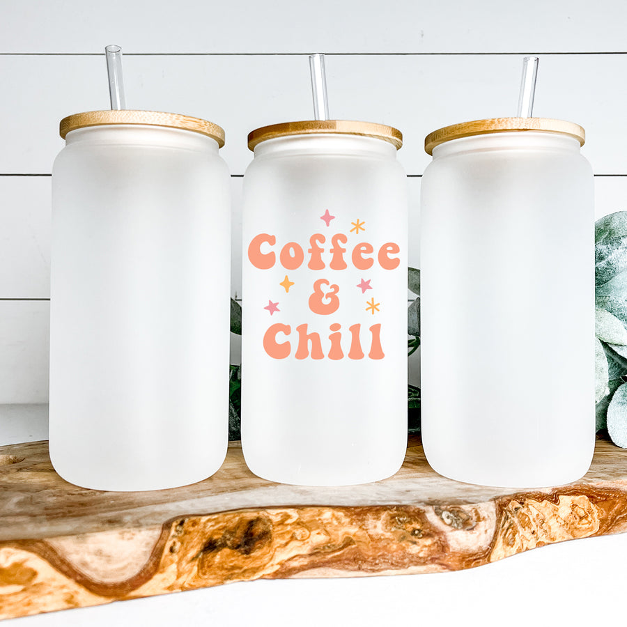 Coffee and Chill Glass Can Tumbler