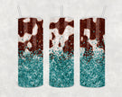 Cow and Glitter Skinny Tumbler