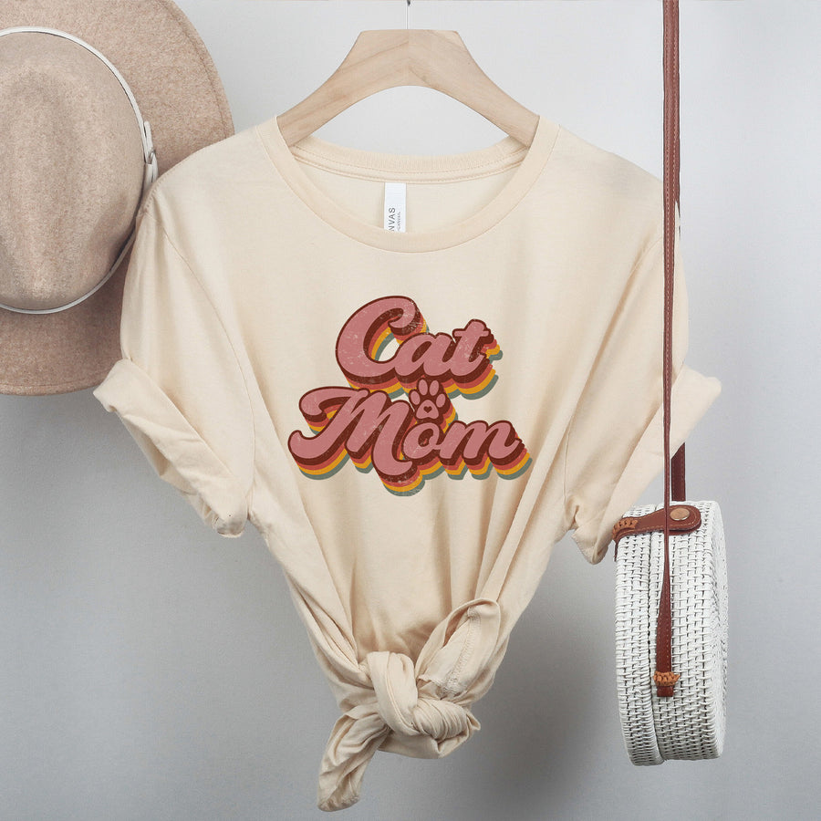 Retro Cat Mom T-shirt