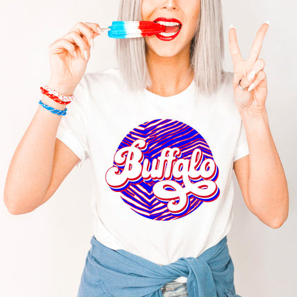 Retro Zubaz Buffalo Print T-shirt