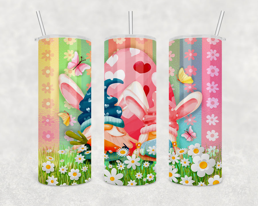 Daisy Bunny Gnomes 20oz Skinny Tumbler