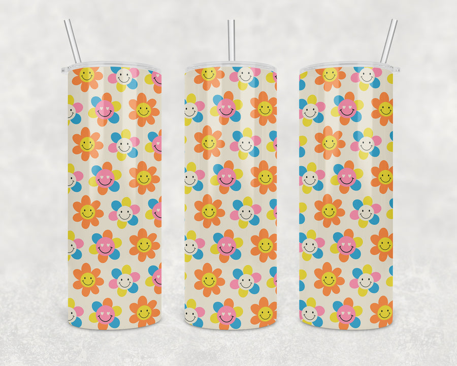 Daisy Smiley Faces 20oz Skinny Tumbler