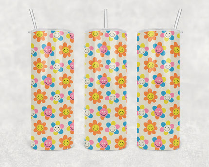 Daisy Smiley Faces 20oz Skinny Tumbler