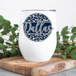 Dallas Distressed Leopard Circle Wine Tumbler