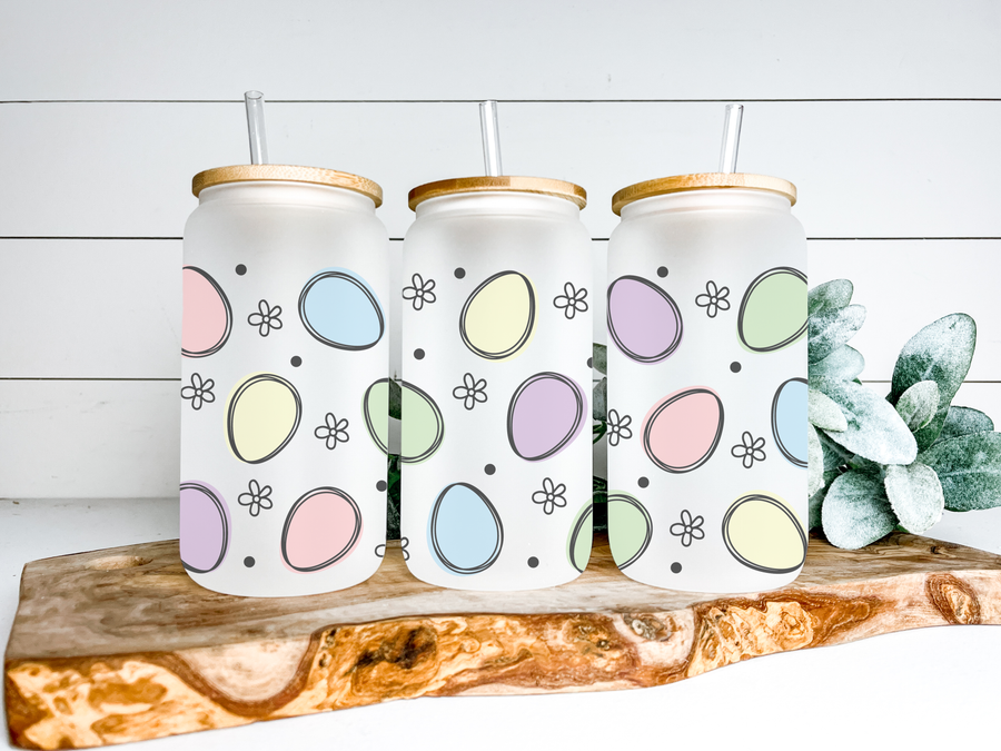 Easter Daisies Glass Can Tumbler
