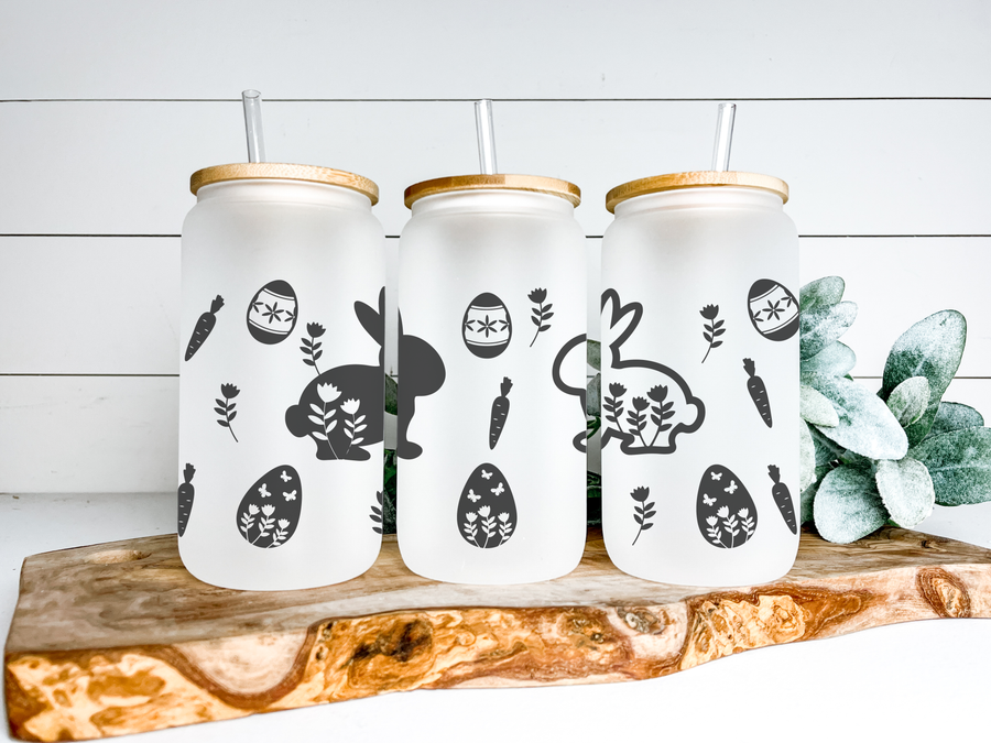 Easter Love Glass Can Tumbler