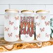 Faith Over Fear Glass Can Tumbler