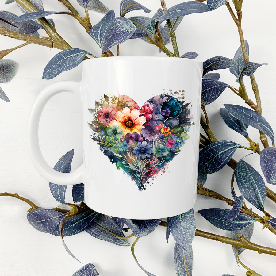 Floral Heart 15oz Mug