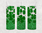 Glitter Clover 20oz Skinny Tumbler