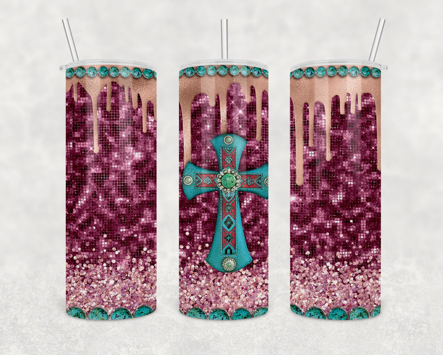 Glitter Faith Skinny Tumbler