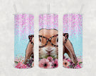 Glitter Leopard Easter Bunny 20oz Skinny Tumbler