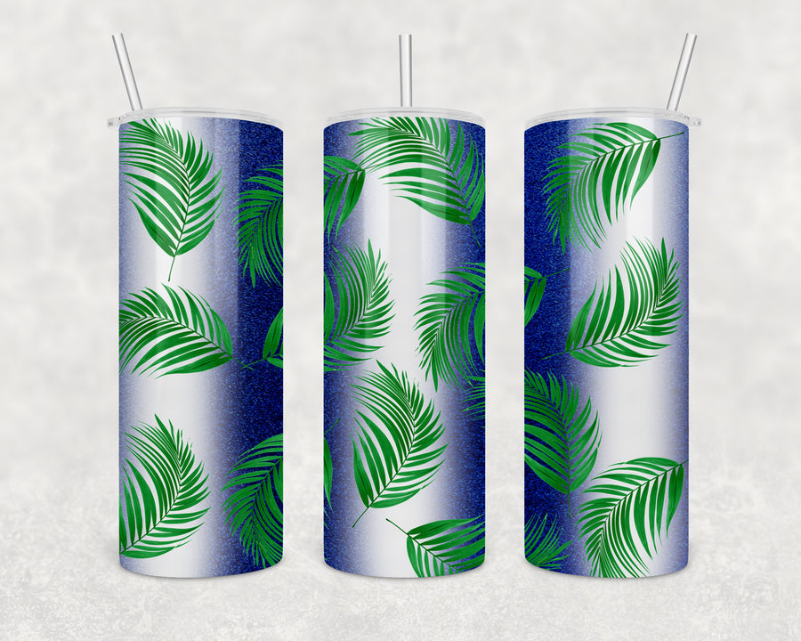 Glitter Palm Skinny Tumbler