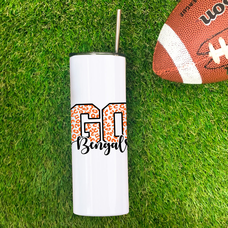 Go Bengals Leopard Skinny Tumbler