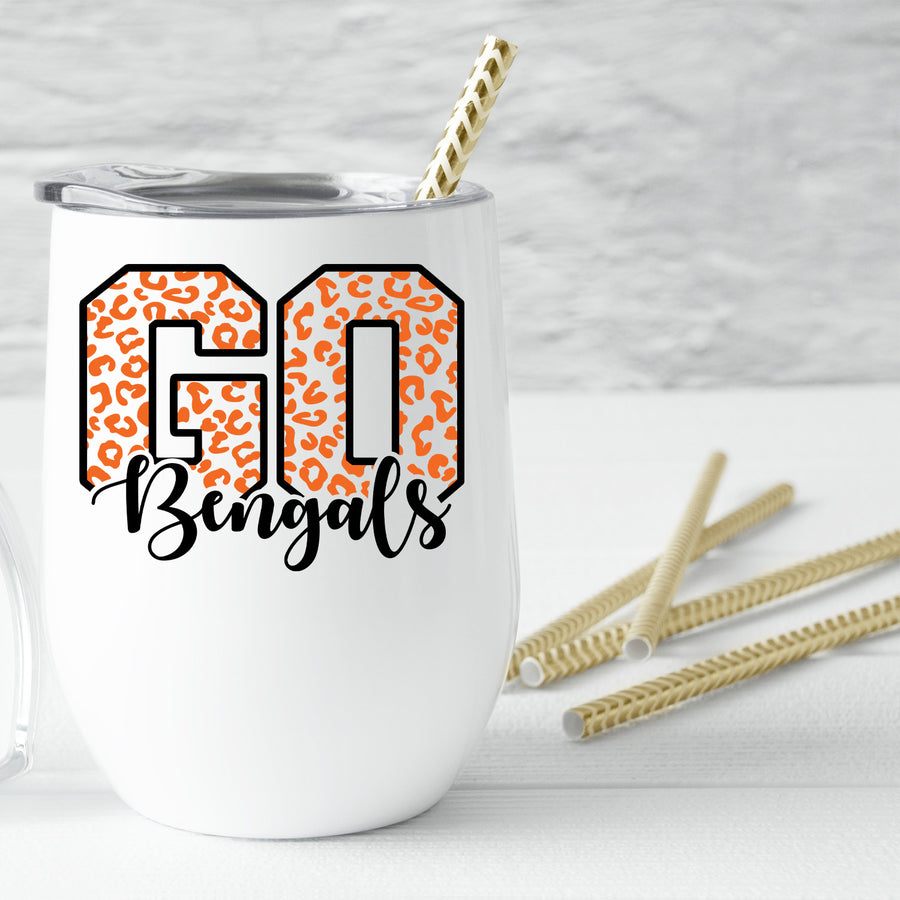 Go Bengals Leopard Wine Tumbler