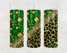 Gold Glitter Shamrock 20oz Skinny Tumbler