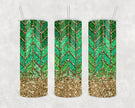 Green Boho Glitter 20oz Skinny Tumbler