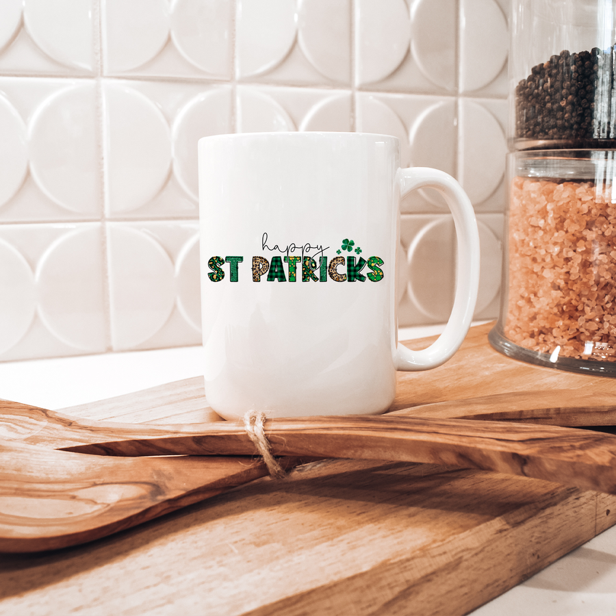 Happy St. Patricks Patterns 15oz Mug